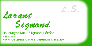 lorant sigmond business card
